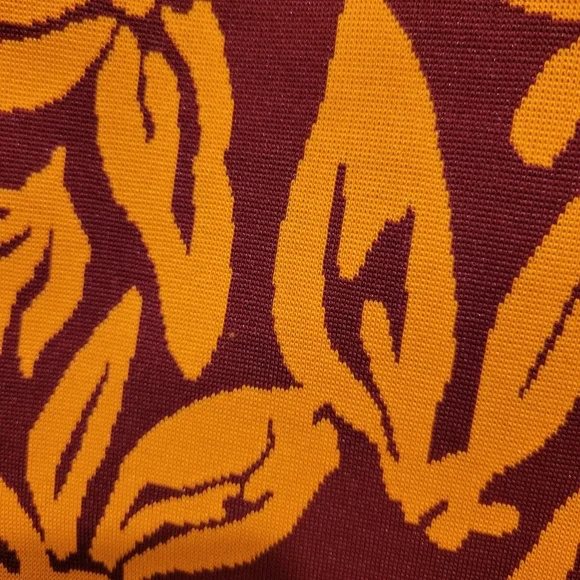 Zara Floral Wrap Crop Sweater Jacket Long Sleeve Orange Red Leaf Pattern Tie EUC - Picture 12 of 14